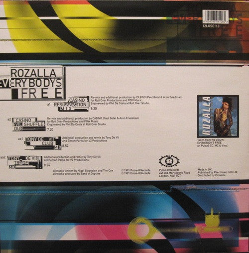 Rozalla : Everybody's Free [Remixed By Ca$ino (Paul Gotel & Aron Friedman) And Tony De Vit] (12", Single)