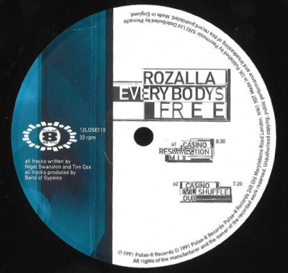 Rozalla : Everybody's Free [Remixed By Ca$ino (Paul Gotel & Aron Friedman) And Tony De Vit] (12", Single)