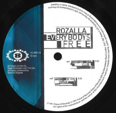 Rozalla : Everybody's Free [Remixed By Ca$ino (Paul Gotel & Aron Friedman) And Tony De Vit] (12", Single)