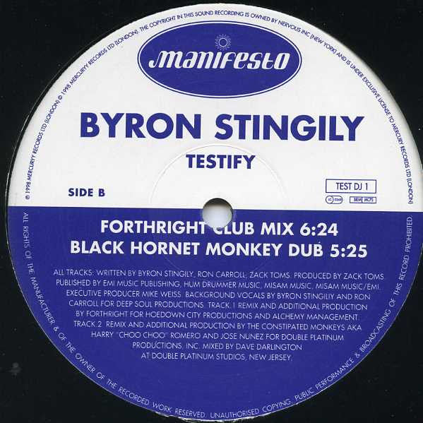 Byron Stingily : Testify (2x12", Promo)