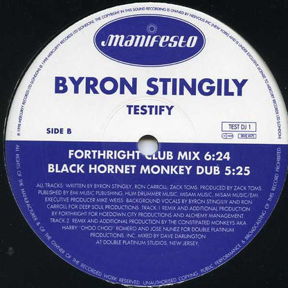 Byron Stingily : Testify (2x12", Promo)