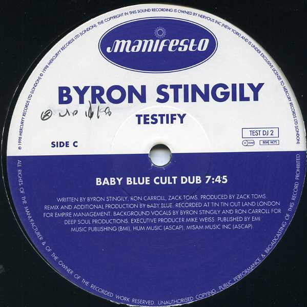 Byron Stingily : Testify (2x12", Promo)