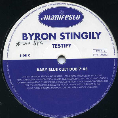 Byron Stingily : Testify (2x12", Promo)
