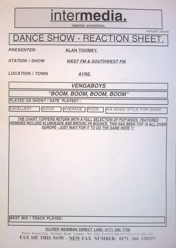 Vengaboys : Boom, Boom, Boom, Boom!! (12", Promo)
