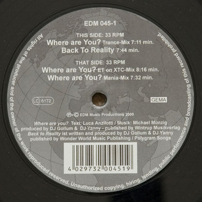 Phantom Sheriffs : Where Are You? (12")