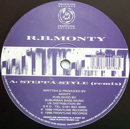 Rude Bwoy Monty : Steppa Style / Steppa's Anthem (Remix) (12")