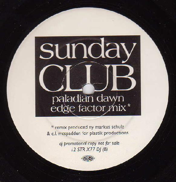Sunday Club : Healing Dub / Paladian Dawn (Edge Factor Mix) (12", Promo)