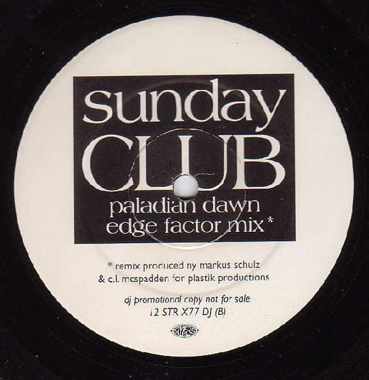 Sunday Club : Healing Dub / Paladian Dawn (Edge Factor Mix) (12", Promo)