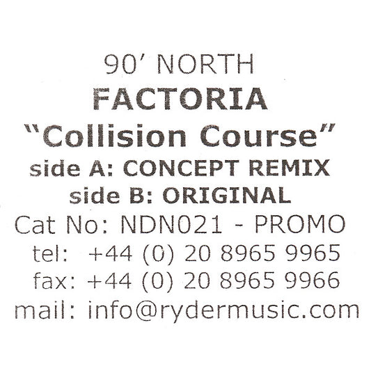 Factoria : Collision Course (12", Promo)