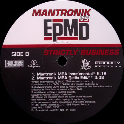 Mantronik* vs. EPMD : Strictly Business (12", Promo)