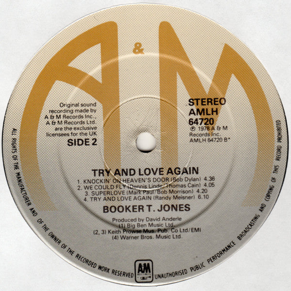 Booker T. Jones : Try And Love Again (LP, Album)