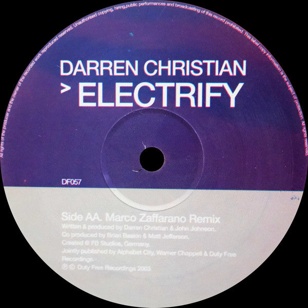 Darren Christian : Electrify (12")