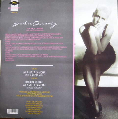 Jakie Quartz : A La Vie, A L'amour (12", Single)
