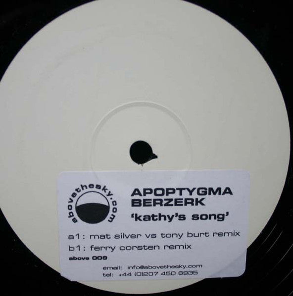 Apoptygma Berzerk : Kathy's Song (12", W/Lbl, Sti)