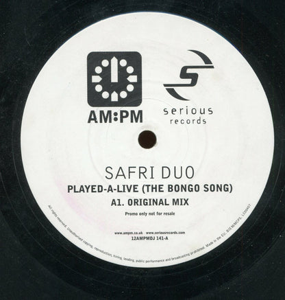 Safri Duo : Played-A-Live (The Bongo Song) (12", Promo)