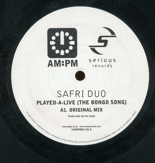 Safri Duo : Played-A-Live (The Bongo Song) (12", Promo)
