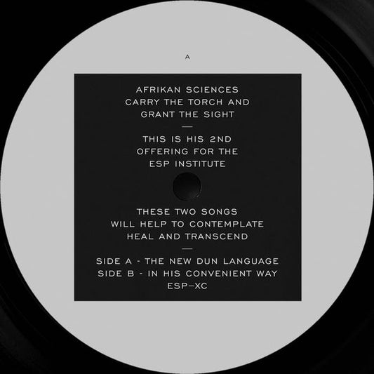 Afrikan Sciences : The New Dun Language b​/​w In His Convenient Way (12", Single)