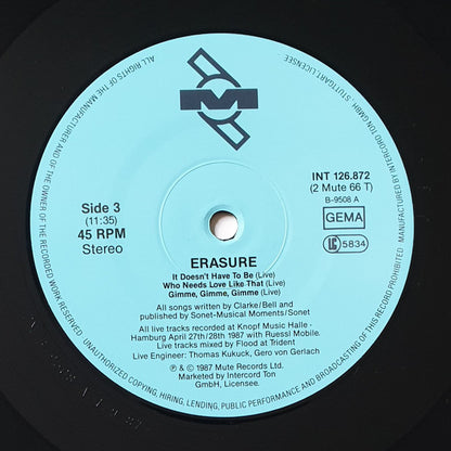 Erasure : The Circus (Bareback Rider Mix) (12", Single, RP)