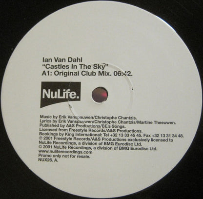 Ian Van Dahl : Castles In The Sky (12", Promo)