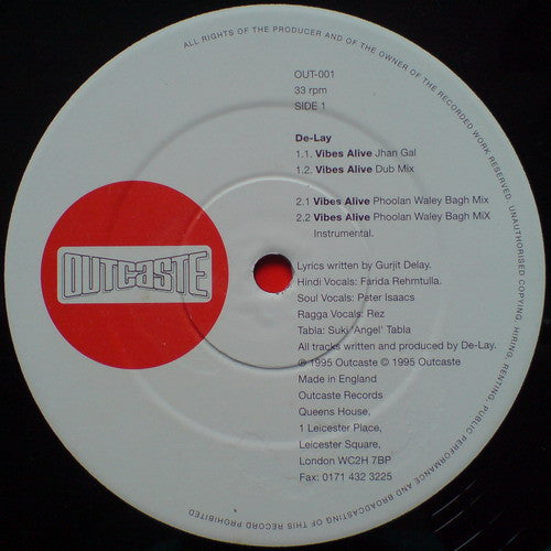 De-Lay : Vibes Alive (12")