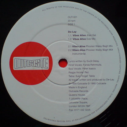 De-Lay : Vibes Alive (12")