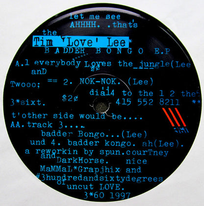 Tim "Love" Lee : Badder Bongo EP (12", EP)