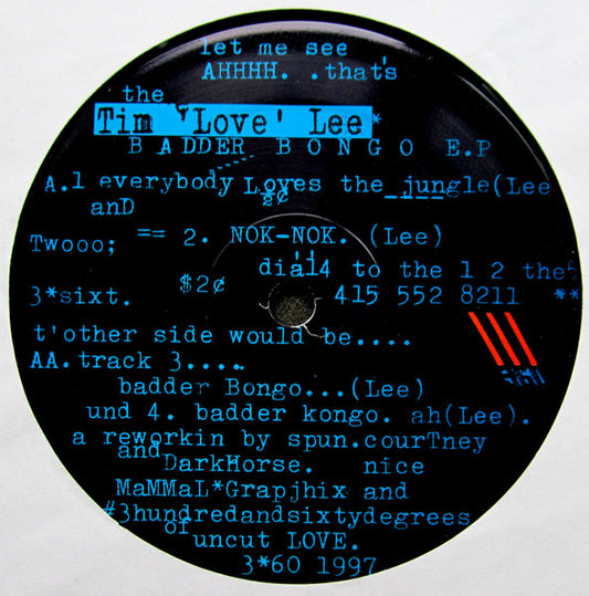 Tim "Love" Lee : Badder Bongo EP (12", EP)