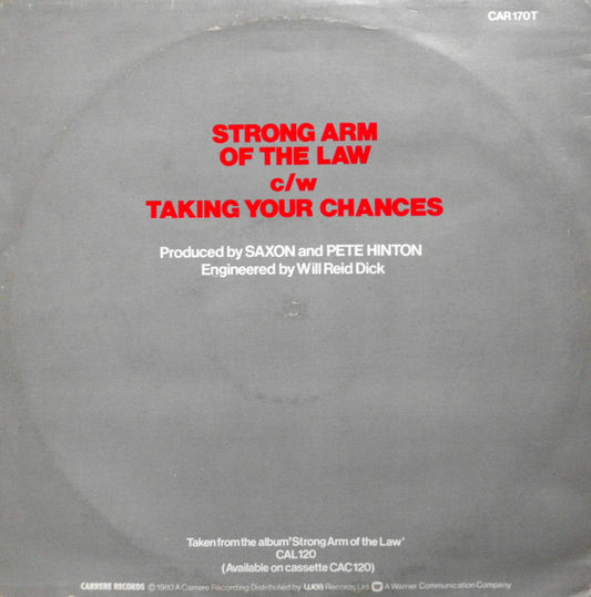 Saxon : Strong Arm Of The Law (12", Single)