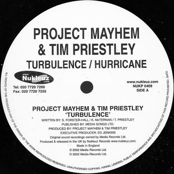 Project Mayhem & Tim Priestley : Turbulence / Hurricane (12")