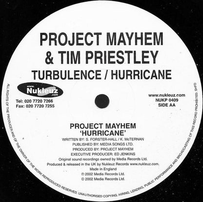 Project Mayhem & Tim Priestley : Turbulence / Hurricane (12")