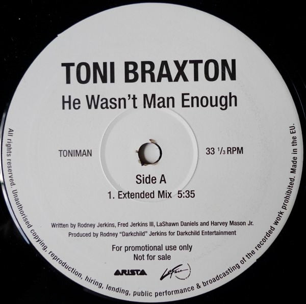 Toni Braxton : He Wasn't Man Enough (12", Promo)