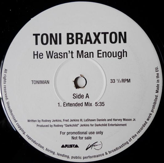 Toni Braxton : He Wasn't Man Enough (12", Promo)