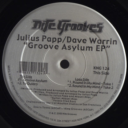 Julius Papp / Dave Warrin* : Groove Asylum EP (12", EP)