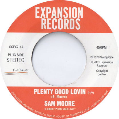 Sam Moore : Plenty Good Lovin' (7", Single, Mono, Promo, RE)
