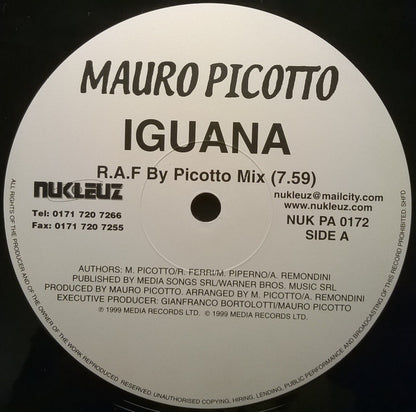 Mauro Picotto : Iguana Remixes (12")