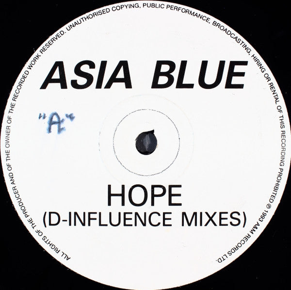 Asia Blue : Hope (D-Influence Mixes) (12")