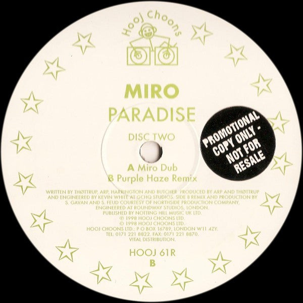 Miro (2) : Paradise (12", Promo, 2/2)