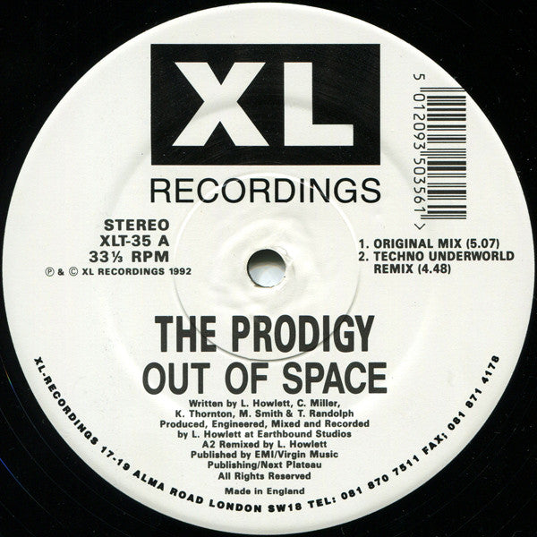 The Prodigy : Out Of Space (12", Single, RE)