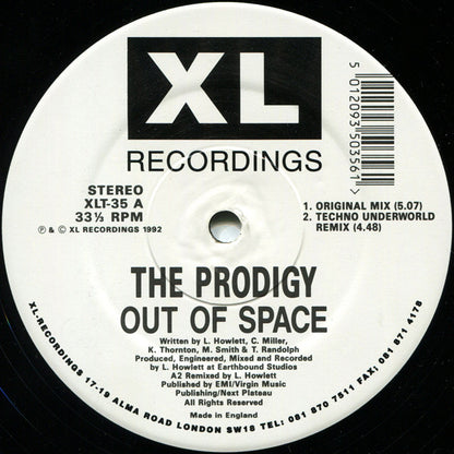 The Prodigy : Out Of Space (12", Single, RE)