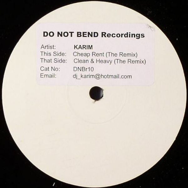 Karim* : Clean & Heavy (The Remix) / Cheap Rent (Remix) (12", W/Lbl)
