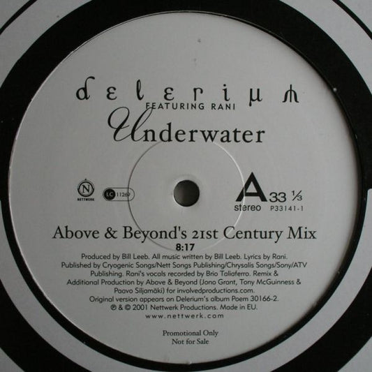 Delerium Featuring Rani : Underwater (12", Promo)