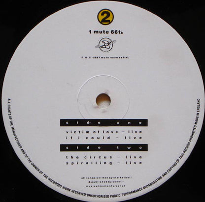 Erasure : The Circus (Live) (12", Single)