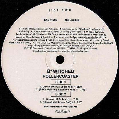 B*Witched : Rollercoaster (12", Promo)
