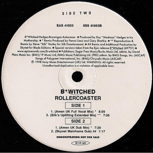 B*Witched : Rollercoaster (12", Promo)