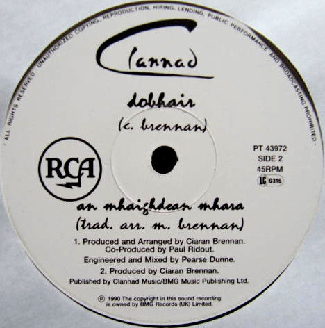 Clannad : In Fortune's Hand (12", Single, Glo)