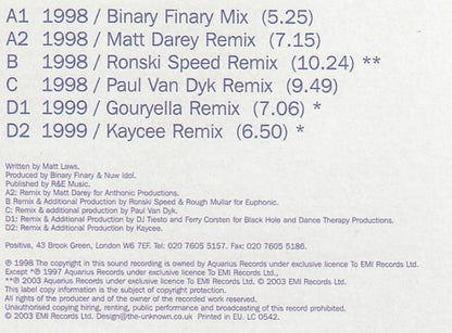 Binary Finary : 1998 / 1999 (2x12")