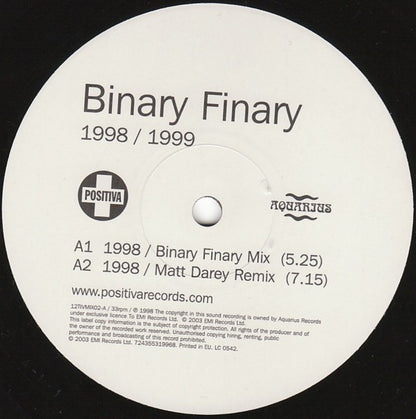Binary Finary : 1998 / 1999 (2x12")