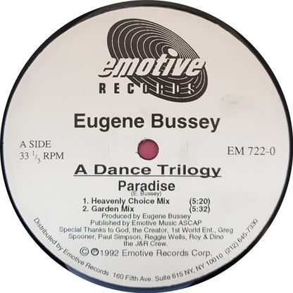 Eugene Bussey : A Dance Trilogy (12")
