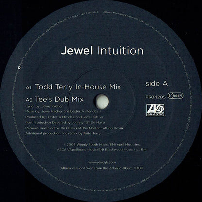 Jewel : Intuition (12", Single, Promo)