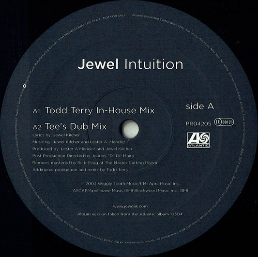 Jewel : Intuition (12", Single, Promo)